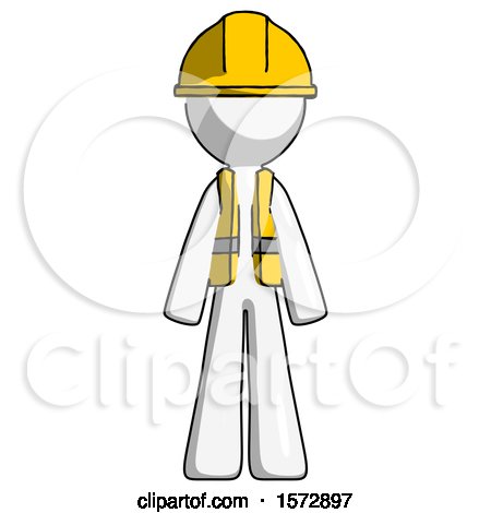 White Construction Worker Contractor Man Standing Facing Forward by Leo Blanchette