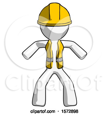 White Construction Worker Contractor Male Sumo Wrestling Power Pose by Leo Blanchette
