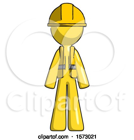 Yellow Construction Worker Contractor Man Standing Facing Forward by Leo Blanchette