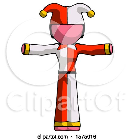 Pink Jester Joker Man T-Pose Arms up Standing by Leo Blanchette