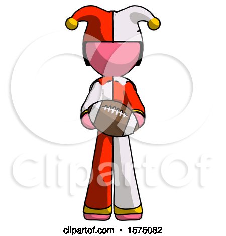 Pink Jester Joker Man Giving Football to You by Leo Blanchette