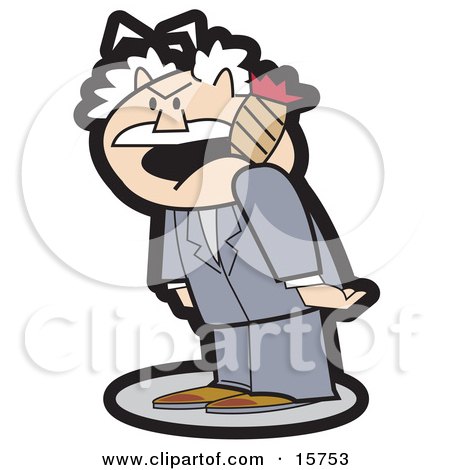 Short And Tempermental Man Smoking A Cigar Clipart Illustration by Andy Nortnik