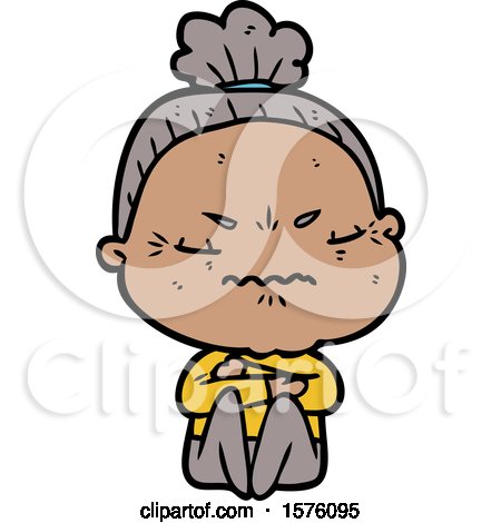 Cartoon Annoyed Old Lady by lineartestpilot