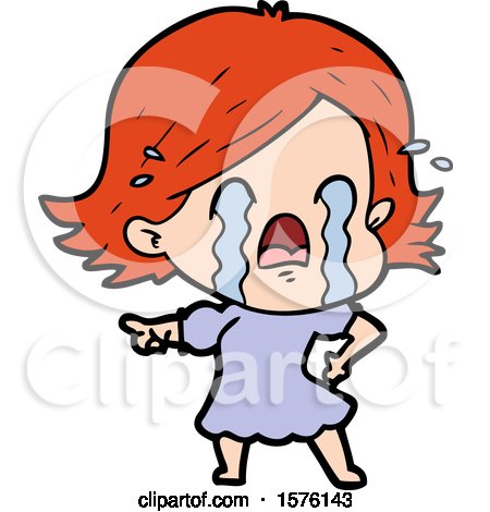 Cartoon Woman Crying by lineartestpilot
