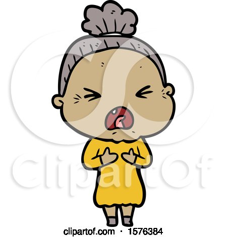 Cartoon Angry Old Woman by lineartestpilot