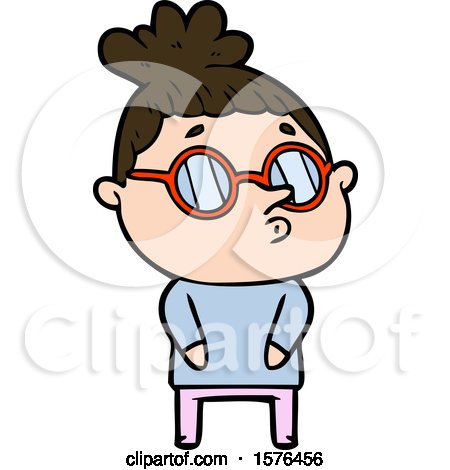 Cartoon Woman Wearing Glasses by lineartestpilot
