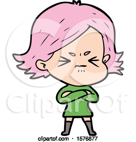 Cartoon Angry Girl by lineartestpilot