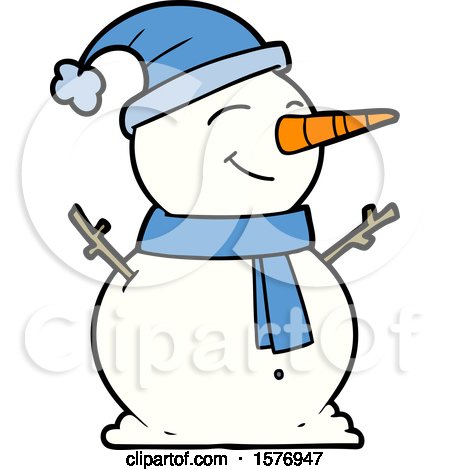 Cartoon Snowman by lineartestpilot