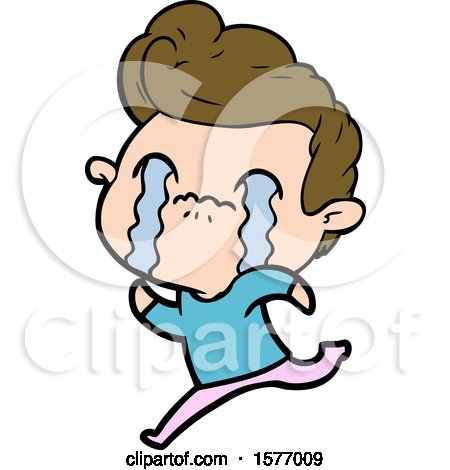 Cartoon Man Crying by lineartestpilot