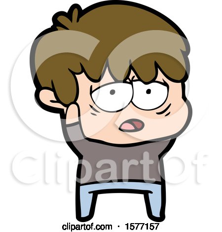 Cartoon Exhausted Boy by lineartestpilot