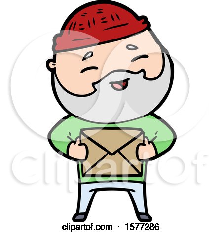 Cartoon Happy Bearded Man by lineartestpilot