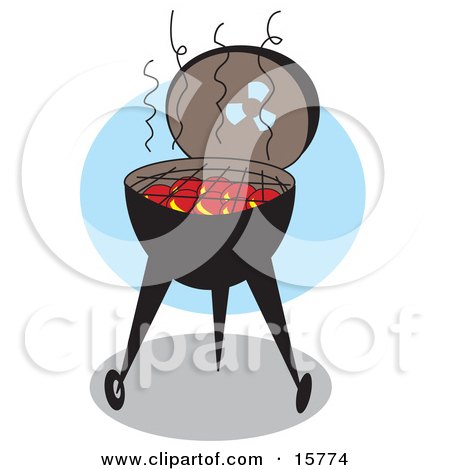 Hot Coals Ready For Cooking In A Charcoal Bbq Grill Clipart Illustration by Andy Nortnik