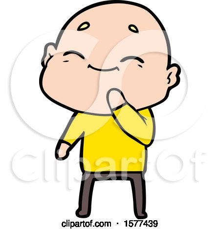 Happy Cartoon Bald Man by lineartestpilot