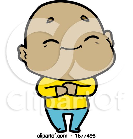 Cartoon Happy Bald Man by lineartestpilot