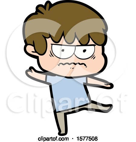 Annoyed Cartoon Boy by lineartestpilot