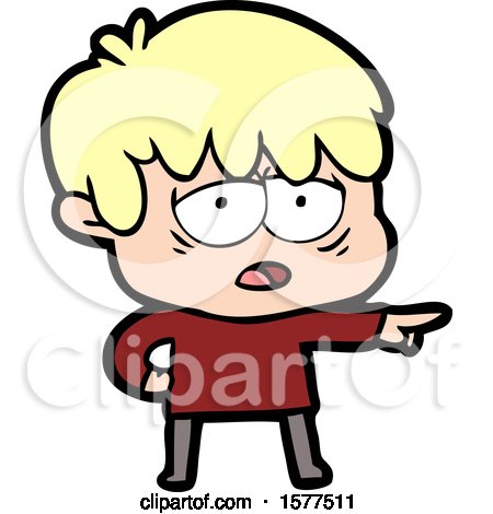 Cartoon Exhausted Boy by lineartestpilot