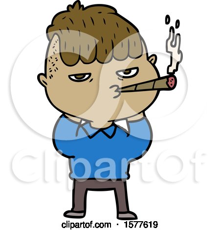 Cartoon Man Smoking Posters, Art Prints by - Interior Wall Decor #1577619