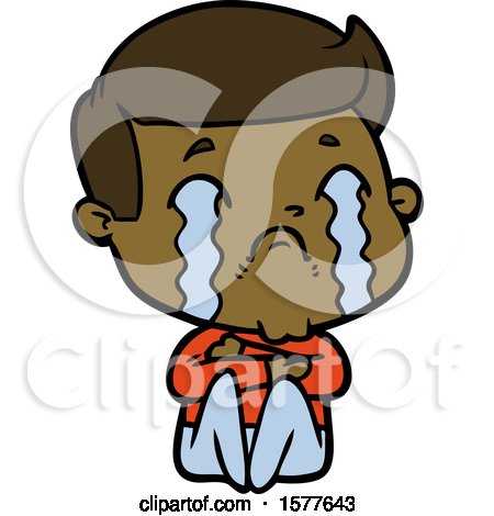 Cartoon Man Crying by lineartestpilot