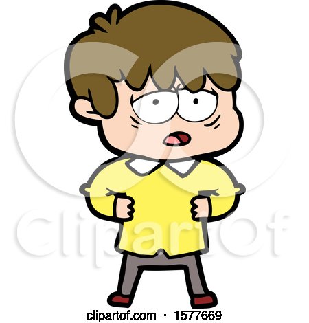 Cartoon Exhausted Boy by lineartestpilot