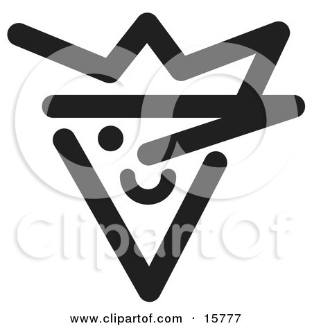Black and White Jester Clipart Illustration by Andy Nortnik