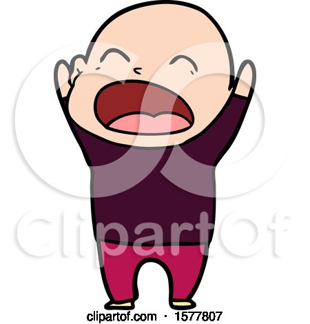 Cartoon Shouting Bald Man by lineartestpilot