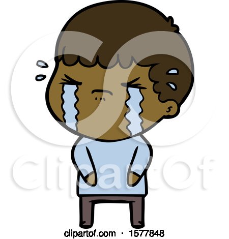 Cartoon Man Crying by lineartestpilot