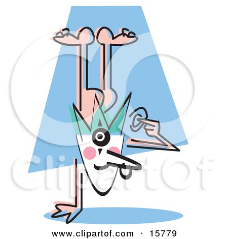 Silly Jester Doing A Handstand Clipart Illustration by Andy Nortnik