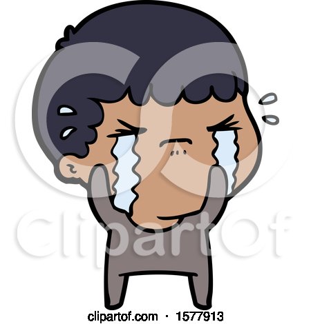 Cartoon Man Crying by lineartestpilot