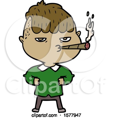 Cartoon Man Smoking by lineartestpilot