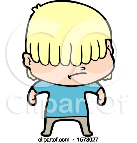 Cartoon Boy with Untidy Hair by lineartestpilot