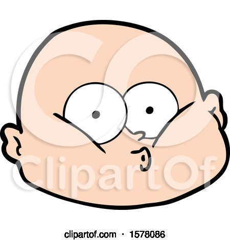 Cartoon Curious Bald Man by lineartestpilot