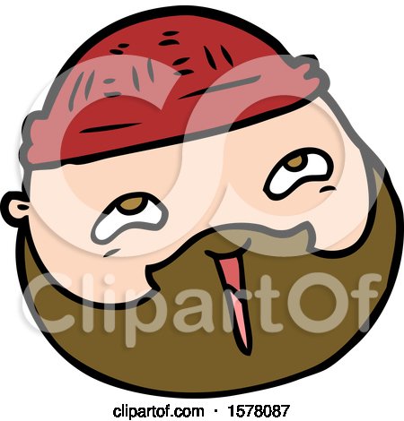 Cartoon Male Face with Beard by lineartestpilot