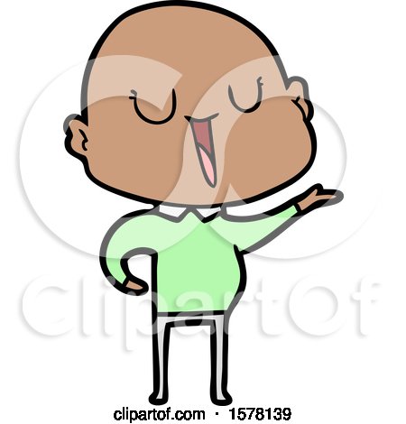 Happy Cartoon Bald Man by lineartestpilot