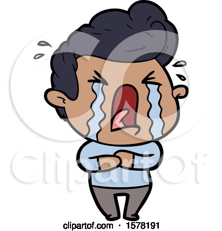 Cartoon Crying Man by lineartestpilot