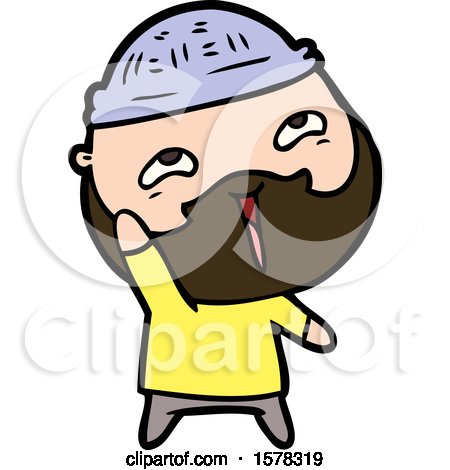 Cartoon Happy Bearded Man by lineartestpilot