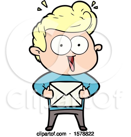 Cartoon Man with Envelope by lineartestpilot