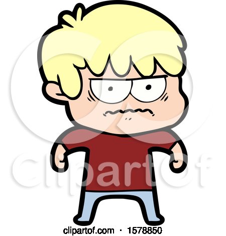 Annoyed Cartoon Boy by lineartestpilot