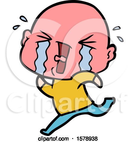 Cartoon Crying Bald Man by lineartestpilot
