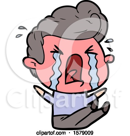 Cartoon Crying Man by lineartestpilot