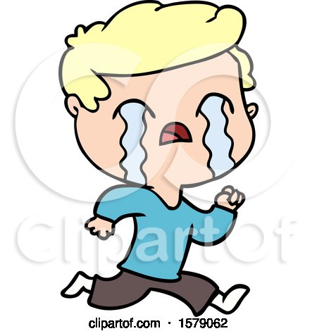 Cartoon Man Crying by lineartestpilot