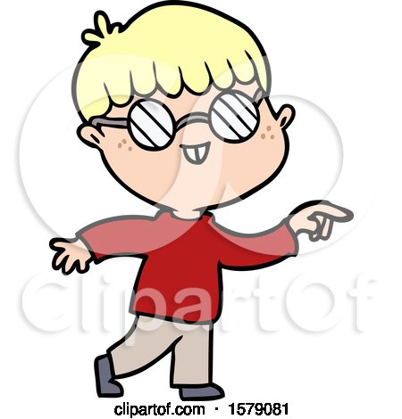 Cartoon Boy Wearing Spectacles by lineartestpilot
