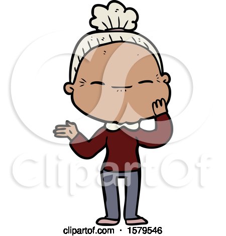 Cartoon Peaceful Old Woman by lineartestpilot