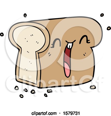 Cartoon Laughing Loaf of Bread by lineartestpilot