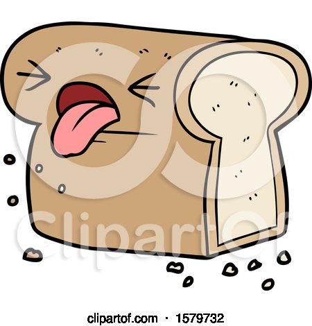 Cartoon Disgusted Loaf of Bread by lineartestpilot
