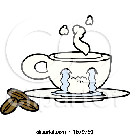 Cartoon Crying Espresso Mug by lineartestpilot