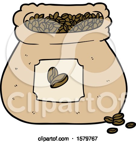 Cartoon Sack of Coffee Beans by lineartestpilot
