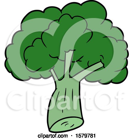 Cartoon Broccoli by lineartestpilot