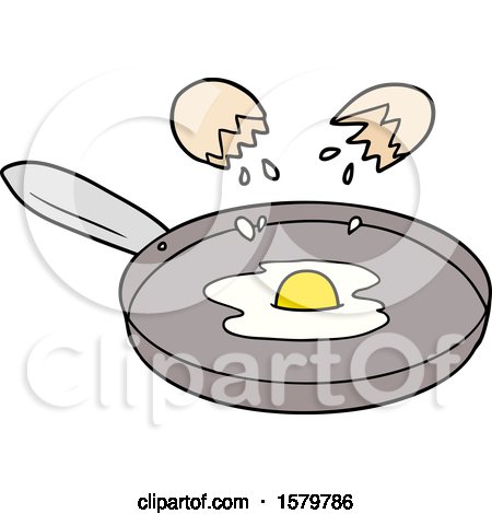 Cartoon Pan Frying Egg by lineartestpilot