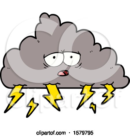 Cartoon Storm Cloud by lineartestpilot