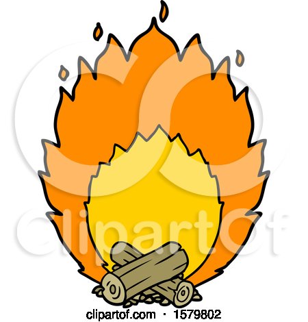 Cartoon Blazing Camp Fire by lineartestpilot